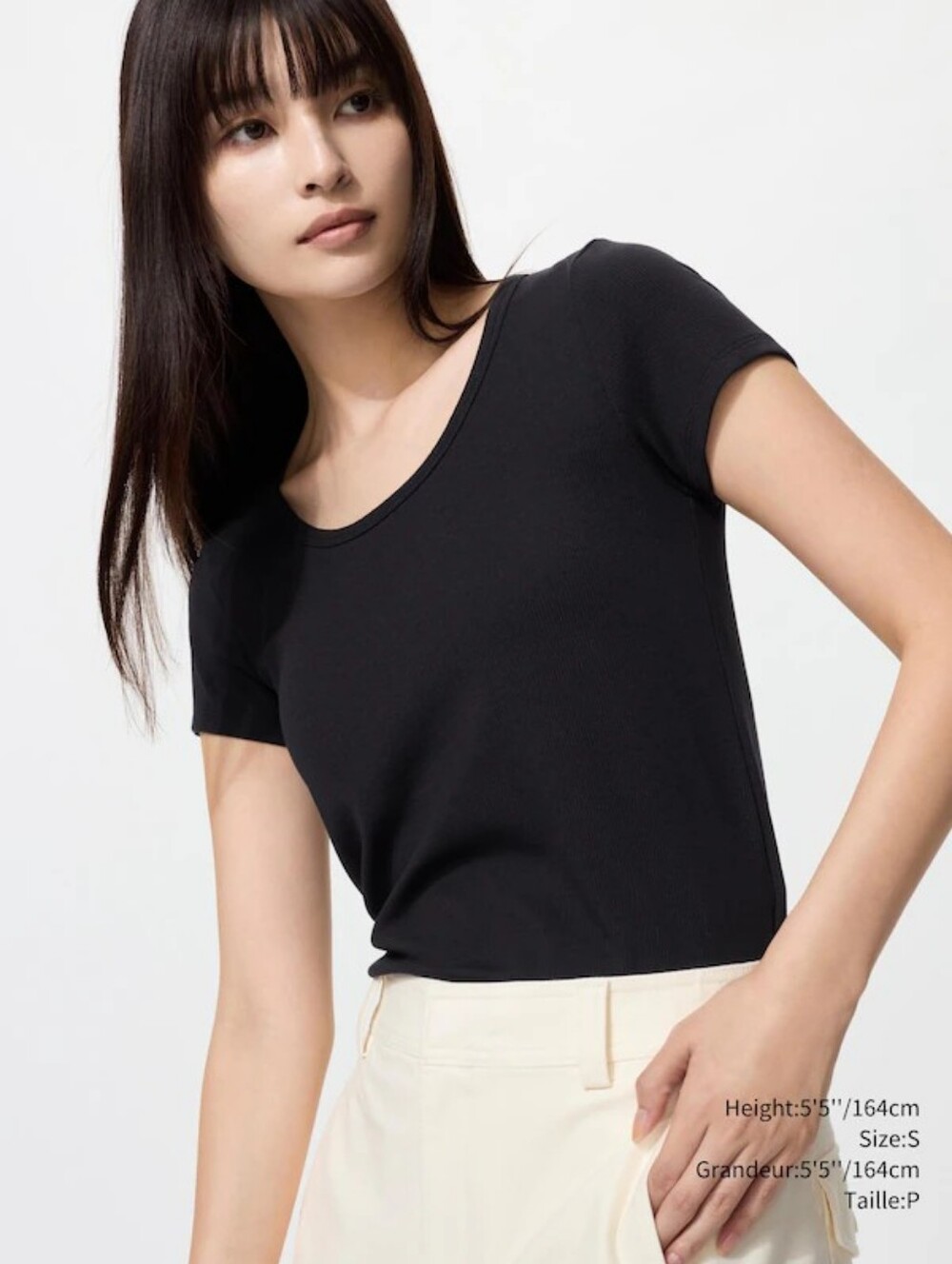 AIRism Cotton Scoop neck bra t-shirt